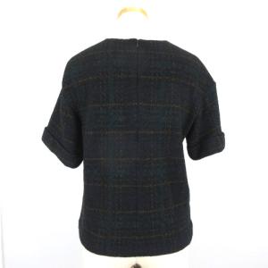 ETRO カットソー 半袖 ニット チェック ウール 40 ブラック