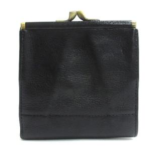 IL BISONTE 二つ折り財布 がま口 ロゴ レザー smw011pv0005bk110b ブラック