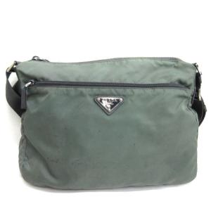 PRADA ショルダーバッグ ナイロン 三角プレート カーキ