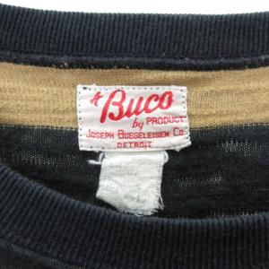 THE REAL McCOY'S Buco ボーダー カットソー 長袖 ブラック ブラウン L 221020E