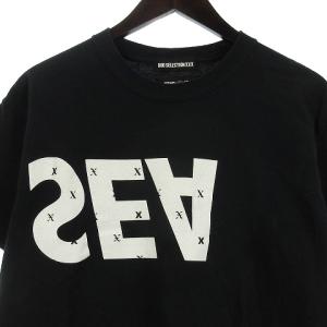 WIND AND SEA GOD SELECTION XXX ゴッドセレクショントリプルエックス コラボ Tシャツ 半袖 プリント ロゴ コットン ブラック