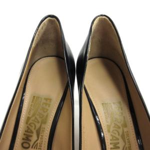 Salvatore Ferragamo パンプス ヴァラリボン オープントゥ ハイヒール 0574293 8 ブラック