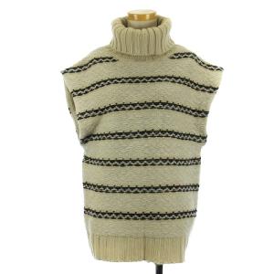 21AW タートルジャガード ベスト ニット ウール ベージュ F