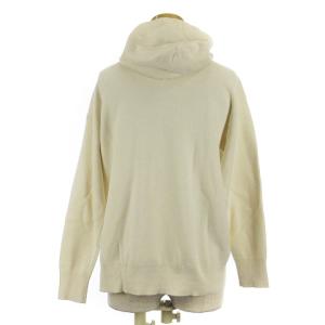 23区 パーカー 長袖 プルオーバー ニット コットン カシミヤ スムース ホワイト 38