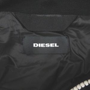 DIESEL ミックスマテリアル ジップアップ ジャケット 切替 ブラック S 221111E