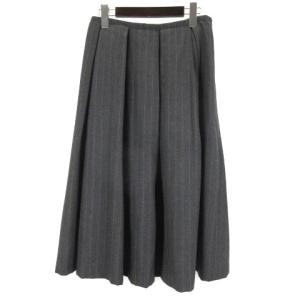 MARGARET HOWELL スカート ウール ストライプ 3 グレー