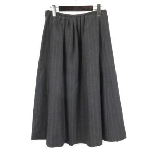 MARGARET HOWELL スカート ウール ストライプ 3 グレー