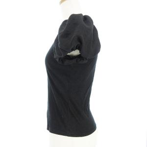 M'S GRACY カットソー Tシャツ 半袖 パフスリーブ フラワーレース ブラック 38