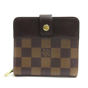 ダミエ コンパクトジップ 二つ折り財布 ラウンドファスナー N61668 ブラウン