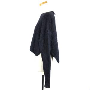 KAPITAL ショート丈 セーター ニット 長袖 リネン 指穴 S ネイビー