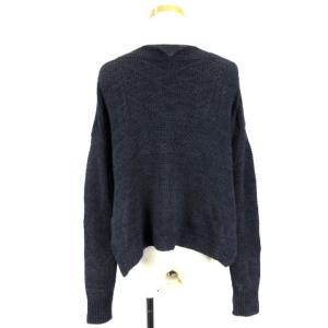 KAPITAL ショート丈 セーター ニット 長袖 リネン 指穴 S ネイビー