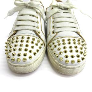 Christian Louboutin スニーカー スタッズ ローカット レースアップ 35 ホワイト AA