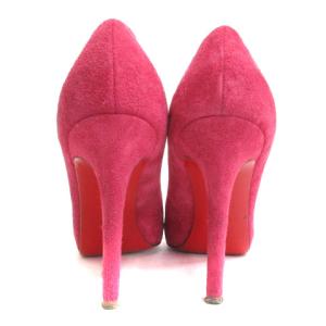 Christian Louboutin スエード ハイヒール パンプス レッドソール 35 ピンク