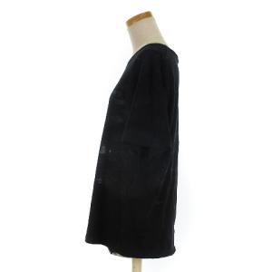 SAINT LAURENT PARIS Tシャツ 半袖 薄手 プリント コットン ブラック XL