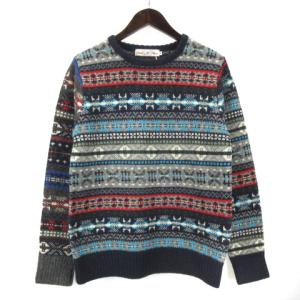 ニット セーター フェアアイル ウール ネイビー M