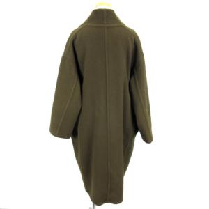 Deuxieme Classe ノーカラー ガウン ロング コート ウール 18-020-500-8010-3-0 F オリーブグリーン