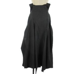 ENFOLD 18AW ギャバアシンメトリースカート ロング ウール 300BA231-1820 グレー 38