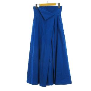 18AW ハイウエストスカート パンツ ワイド 300BA331-2390 ブルー 36