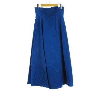 ENFOLD 18AW ハイウエストスカート パンツ ワイド 300BA331-2390 ブルー 36