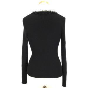 EPOCA カーディガン 長袖 フリル リブニット 40 ブラック 221216E