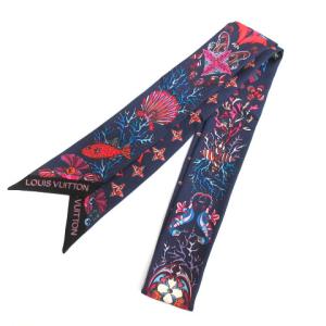 バンドーBB シーオブラブ スカーフ ロゴ シルク100％ ネイビー M73869