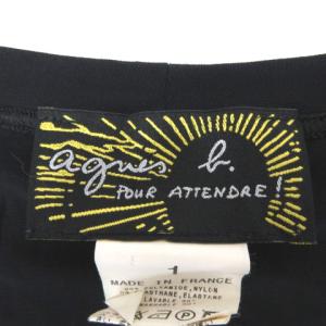 agnes b. ワンピース 長袖 ストレッチ 1 ブラック 230106E