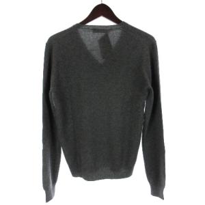 PRADA カシミヤ100％ セーター ニット Vネック 長袖 46 グレー ECM16