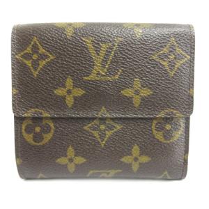 LOUIS VUITTON M61654 モノグラム ポルトフォイユ エリーズ 三つ折り財布 Wホック ブラウン