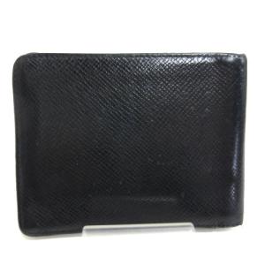 LOUIS VUITTON タイガ ポルトビエ 6カルト クレディ アルドワーズ 二つ折り財布 札入れ ロゴ型押し M30482 ブラック