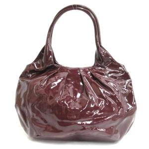 agnes b. エナメル ハンドバッグ ボルドー 230126E 鞄