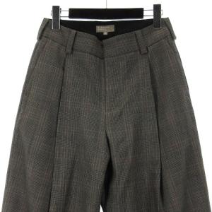 MARGARET HOWELL 20年製 チェック ワイド パンツ 578-0243605 グレー 3