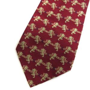 CHANEL クリスチャンディオール Christian Dior ネクタイ おまとめ 2点セット チェーン ワイドタイ 総柄 シルク レッド