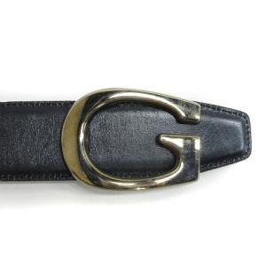 GUCCI Gバックル ベルト 036・394・0956 レザー ブラック 70・28 AA