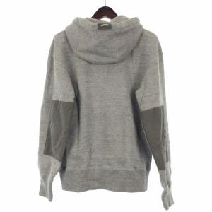 Nigel Cabourn SLOW VINTAGE ジップアップ パーカー スウェット エルボーパッチ 46 グレー 230214E SM0