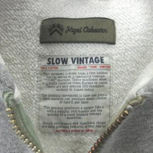 Nigel Cabourn SLOW VINTAGE ジップアップ パーカー スウェット エルボーパッチ 46 グレー 230214E SM0