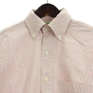 Brooks Brothers シャツ 長袖 BD ボタンダウン ストライプ コットン レッド ホワイト 14.5 SM0