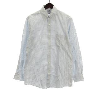REGENT FIT シャツ 長袖 ボタンダウン チェック コットン ブルー ホワイト 14.5 SM0