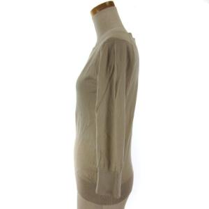 MHL. ジョンスメドレー ニット カットソー バックボタン 七分袖 2 M ベージュ SM0