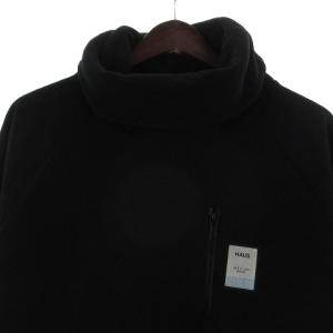 GOLDEN GOOSE HAUS フリース カットソー プルオーバー 長袖 タートルネック ロゴ G25U663 ブラック XS