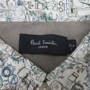 Paul Smith JEANS 総柄 シャツ 長袖 ホワイト系 L 230310E