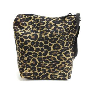 Hervé Chapelier グリーンレーベル リラクシング別注 縦長ミニポシェット ショルダー レオパード柄 3632-343-1762-9100 ブラウン