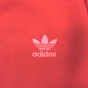 adidas Originals スウェット トレーナー 長袖 3ライン ストライプ 裏起毛 XS レッド EJ9693 SM0