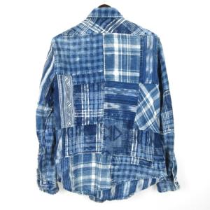 POLO RALPH LAUREN 総柄 シャツ 長袖 パッチワーク インディゴ M 230214E SM0