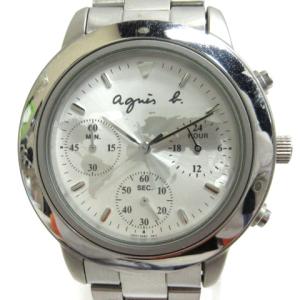 腕時計 ウォッチ アナログ クロノグラフ クォーツ 3針 文字盤白 V654-6100 シルバーカラー SM0