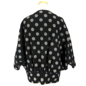 DIANE von FURSTENBERG ドット 水玉 ジャケット ノーカラー ドルマンスリーブ アウター ウール 0 ブラック