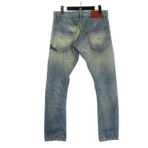 DSQUARED2 Kenny Twist  デニム ジーンズ パンツ パッチワーク ダメージ加工 ペイント加工 インディゴ 44