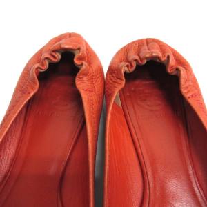 TORY BURCH バレエシューズ パンプス フラット ロゴ 6.5M 23.5cm オレンジ SM0