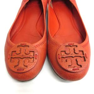 TORY BURCH バレエシューズ パンプス フラット ロゴ 6.5M 23.5cm オレンジ SM0