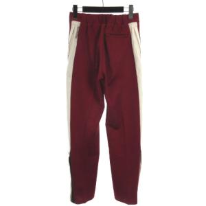 VALENTINO サイドライン トラックパンツ ジャージ 裾ボタン ロゴ ジッパーフライ PV3RB5674S1 46 レッド