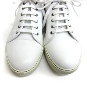 LANVIN スニーカー ローカット レースアップ レザー 10 28cm ホワイト
